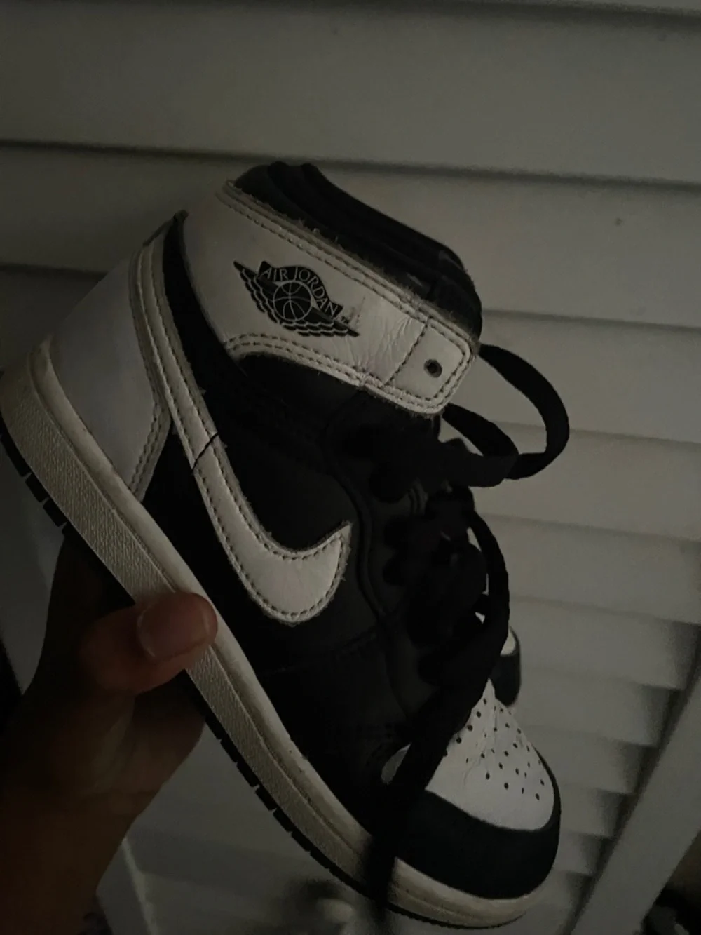 Nike Air Jordan Boys Black/White Panda Sneakers Size 13.5